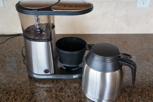 The Bonavita carafe comes with a separate pour lid.