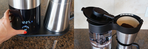 The OXO is easy to program and features a cone-shaped brew basket that uses a paper filter.