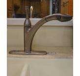 Different single handle faucets (ex. Kohler Forte K-10433 and Moen Arbor 7594) which have spouts that can rotate 180° and 360°.