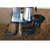 The Moccamaster has several parts to assemble before brewing. This access comes in handy for cleaning.