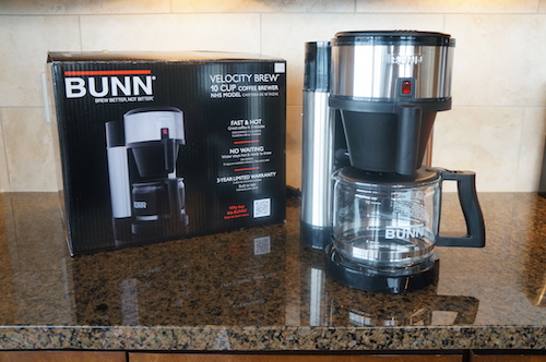 The BUNN Velocity Brew NHS offers on-demand hot water and can quickly brew successive pots of coffee.