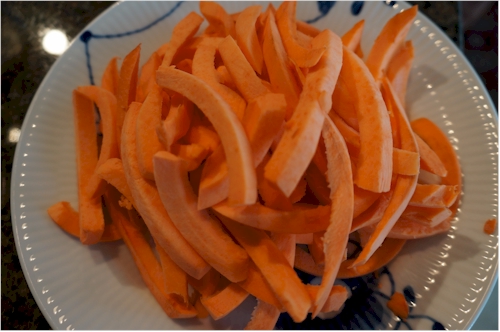 The Breville did an excellent job making sweet potato fries without producing much waste.