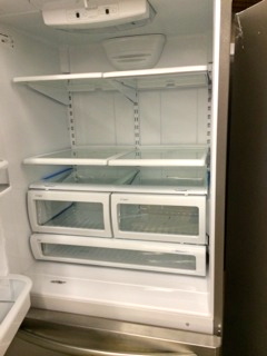 The interior of the fridge has very flexible storage options.