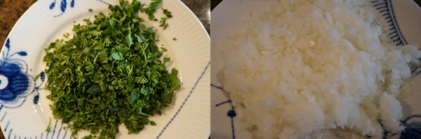 Sharp blades did an exceptional job chopping onions and mincing parsley.