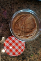 Making almond butter.